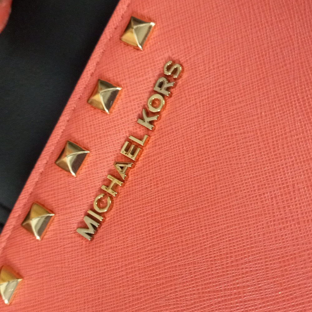 Michael Kors Coral Studded Crossbody Bag - Picture 7 of 7